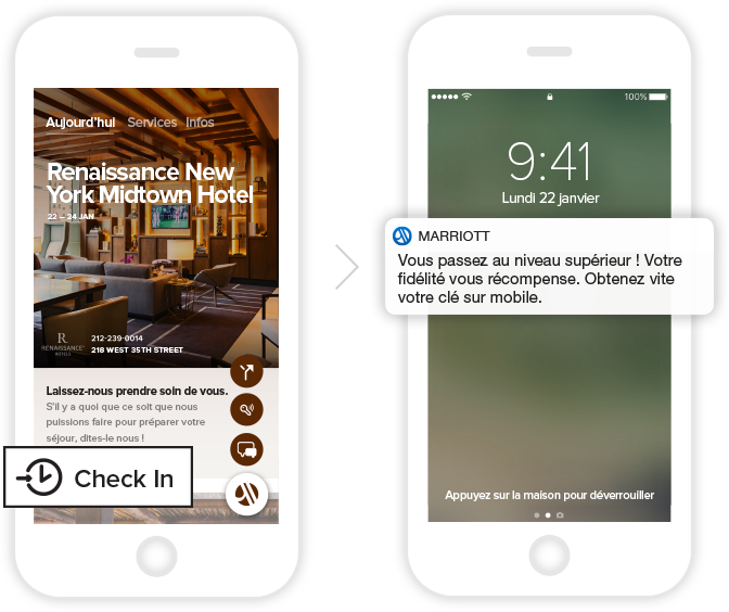Check-in sur mobile image