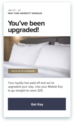 Marriott Rewards Gold Elite room upgrade notice